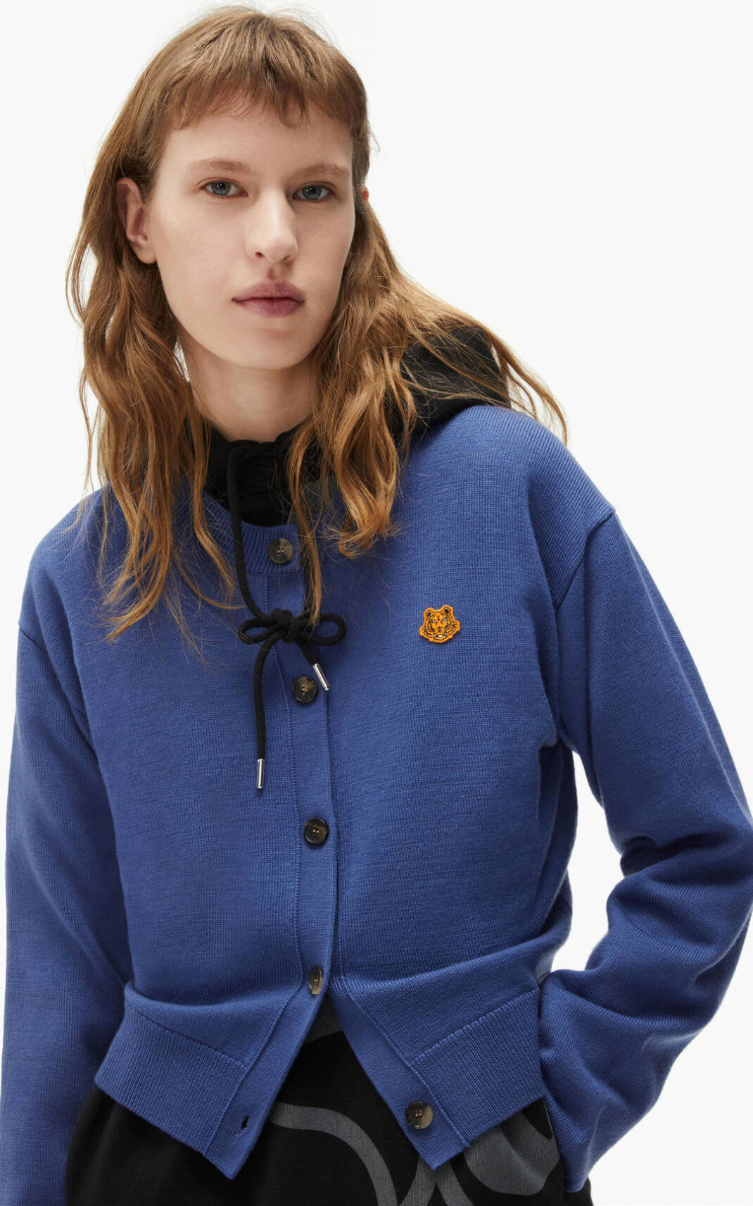 Kenzo 虎 Crest merino wool カーディガン レディース 青 - DMHPQX316